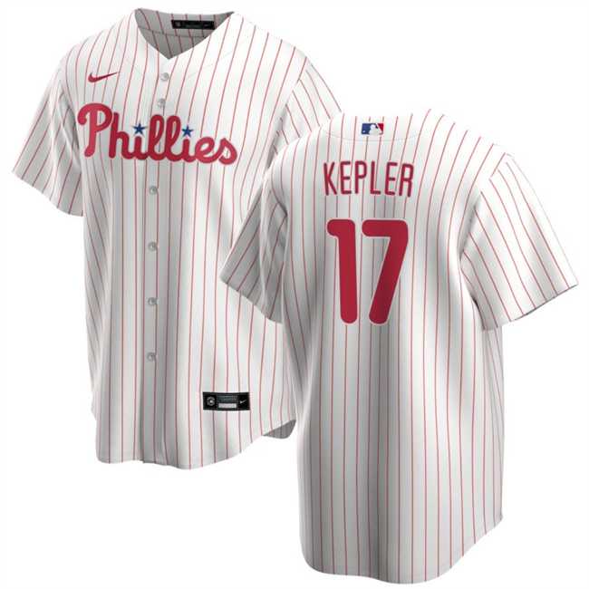 Mens Philadelphia Phillies #17 Max Kepler White 2024 Cool Base Stitched Jersey Dzhi